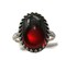 18x13mm Garnet Red Czech Glass 925 Antique Sterling Silver Ring by Salish Sea Inspirations product 1